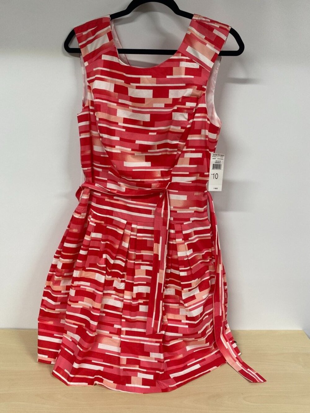 NWT Robbie Bee Coral Geometric Fit Flare Dress Size 10